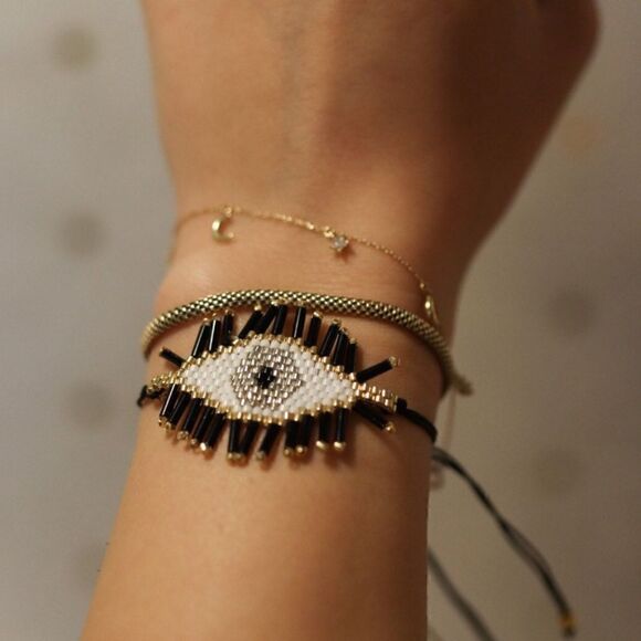 Miyuki Beaded Eye Bracelet Jewelry New in Box - Picture 3 of 5